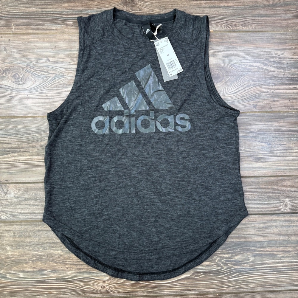 Adidas Women's Size Medium ID Winners Muscle Tee Black DT9362 New
